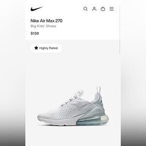 Nike Air Max 270 Triple White Sneakers